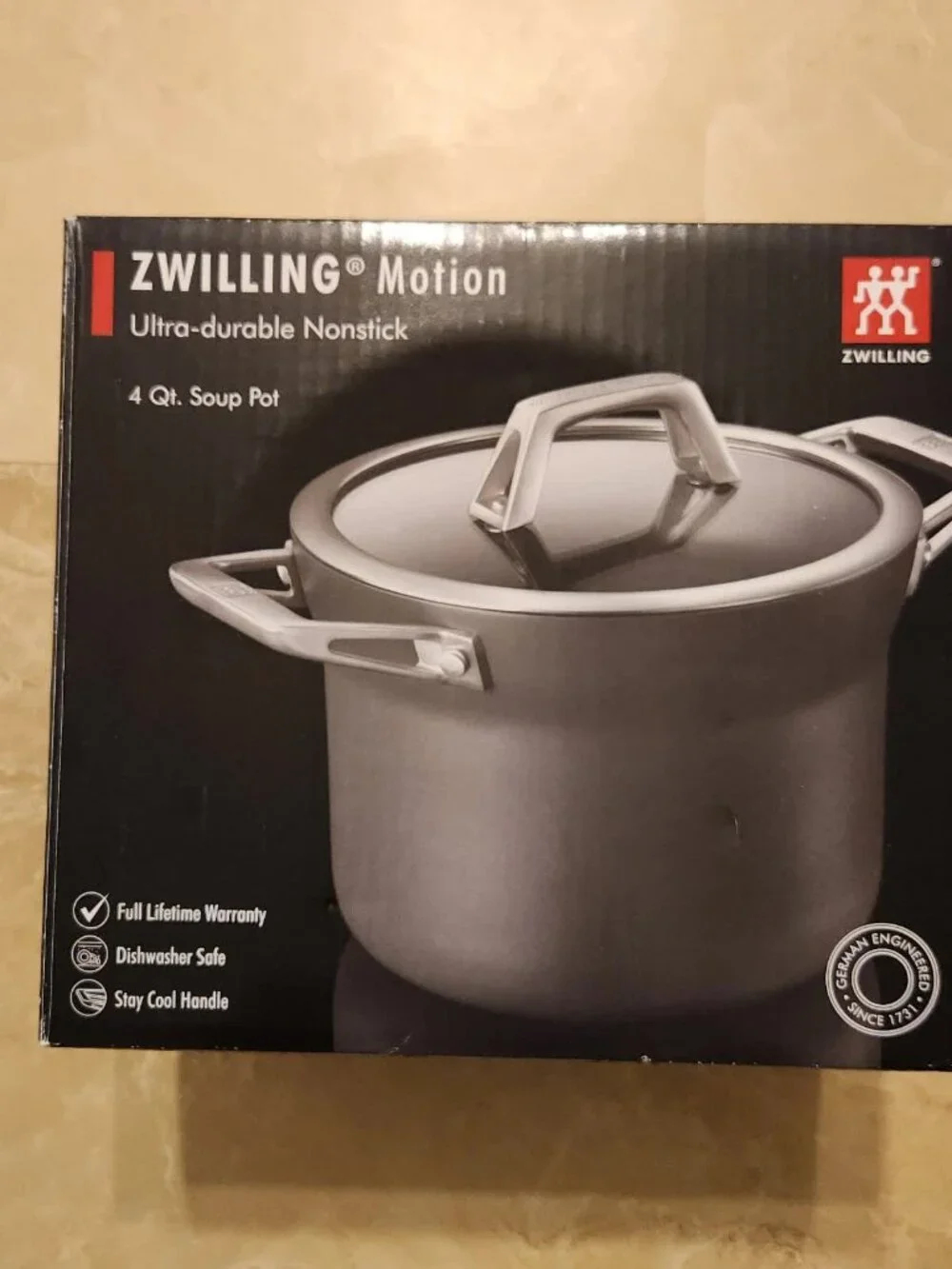 NEW ZWILLING Motion Hard Anodized 4-qt Nonstick Soup Pot Oven Safe All Cooktops